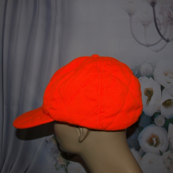 Quilted Orange Safety Hat Hunters Hat Roll up soft brim to shove in your pocket - Picture 2 of 4